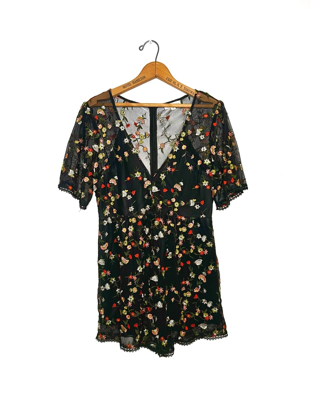 Honey Punch | Floral Embroidered Playsuit